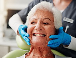 A woman at the dentist