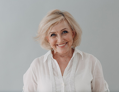 Woman smiling with dentures