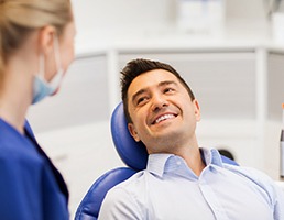 Man smiling after visiting emergency dentist in Ellicott City 