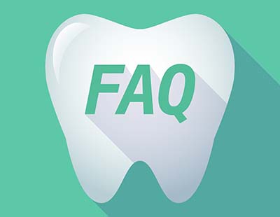 Diagram of a tooth with the term “FAQ” in the center