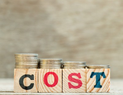 Cost written on wooden blocks