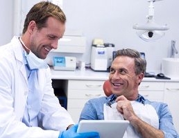 Man at regular checkup at dentist in Ellicott City