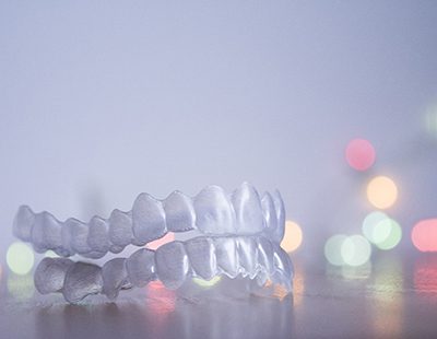 Invisalign aligners lying on a table