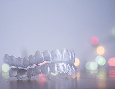 Invisalign aligners lying on a table